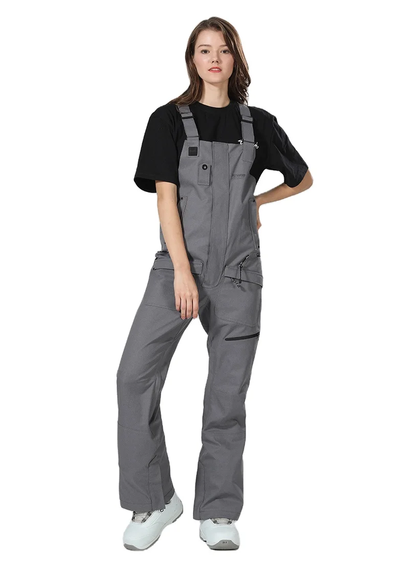 Custom Professional Unisex Windproof Waterproof  Ski Suspender Trousers Snow Bib Pants