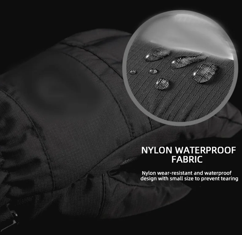 Breathable wholesale skiing sports glove touch screen custom adult leather snow snowboard men warm waterproof winter Ski glove