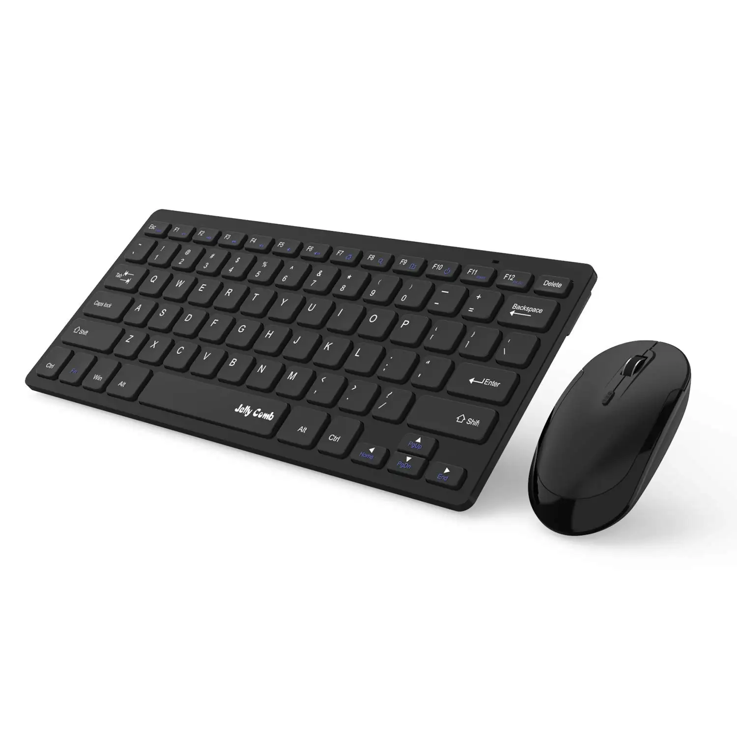 Jelly Comb Wireless Keyboard and Mouse Combo 2.4G Slim Compact Quiet Small Keyboard and Mouse for Windows Laptop PC Notebook