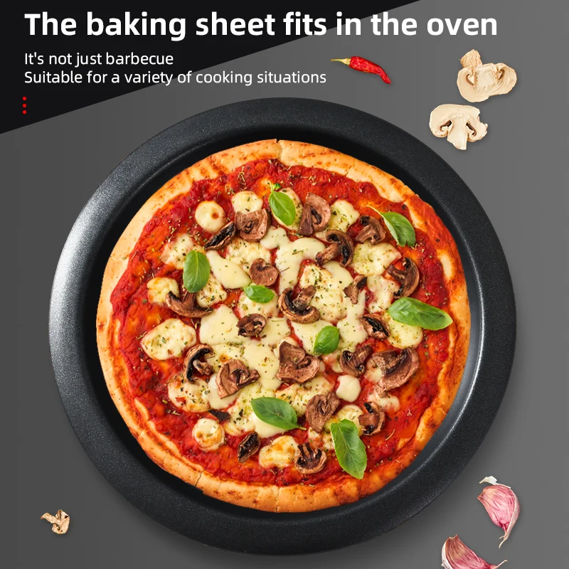 Indoor And Outdoor Camping Barbecue Plate Round Barbecue Grill Non-Stick Grilling Baking Pan