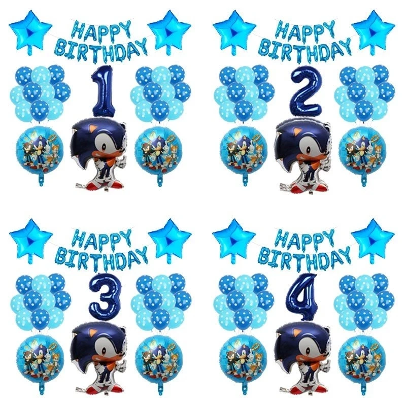 
1 Set Cartoon Hedgehog Foil Balloons 30inch Birthday Number Balloons Boy Kids Birthday Party Decoration Supplies Air Globos 