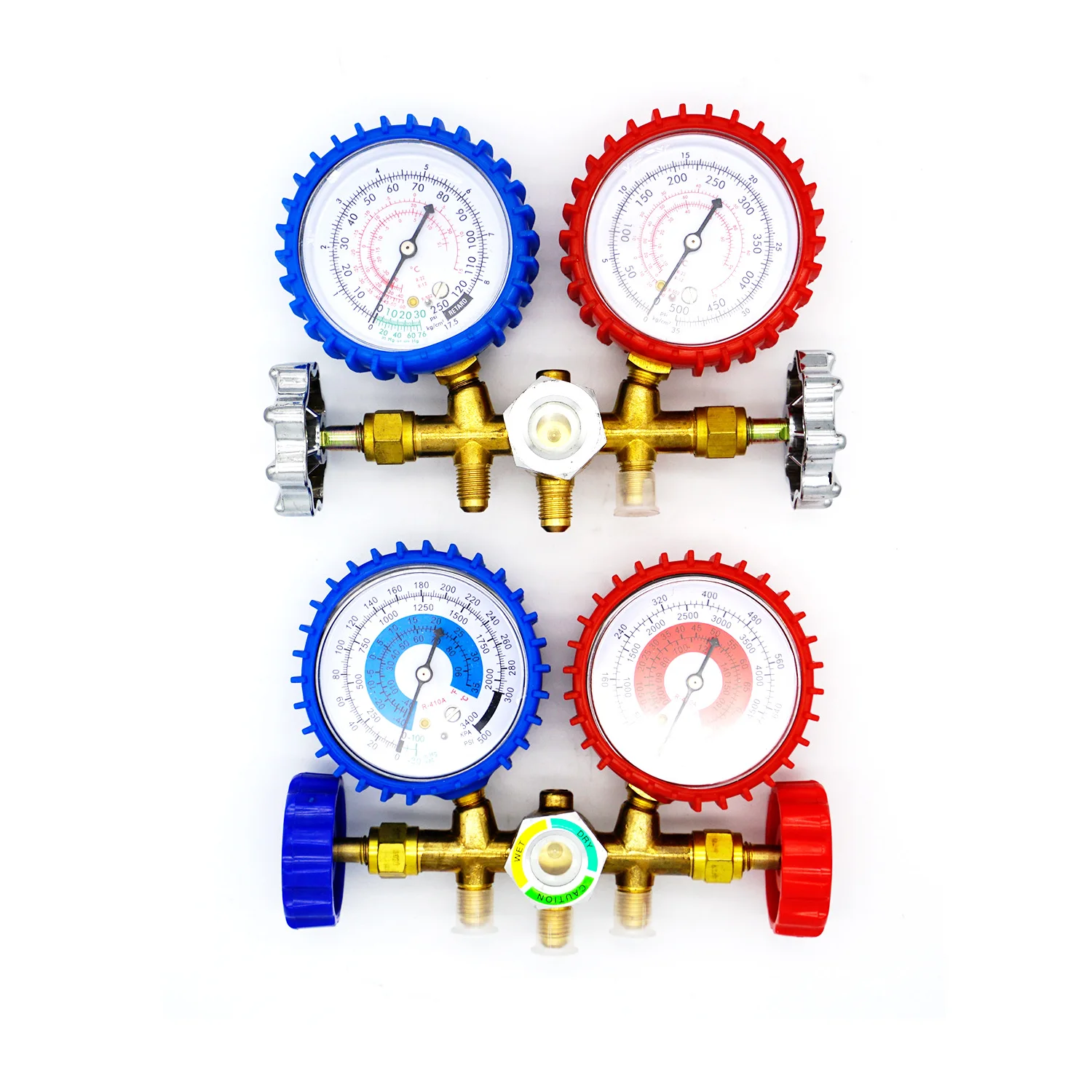 Electric Stainless Steel Freon Charging Manifold Pressure Gauges AC Car Air Conditioner with Refrigerant for Industrial Use