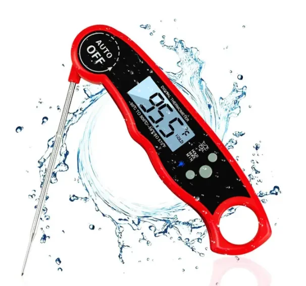 Waterproof Digital Instant Read Meat Thermometer with 4.6 Folding Probe Backlight & Calibration Function
