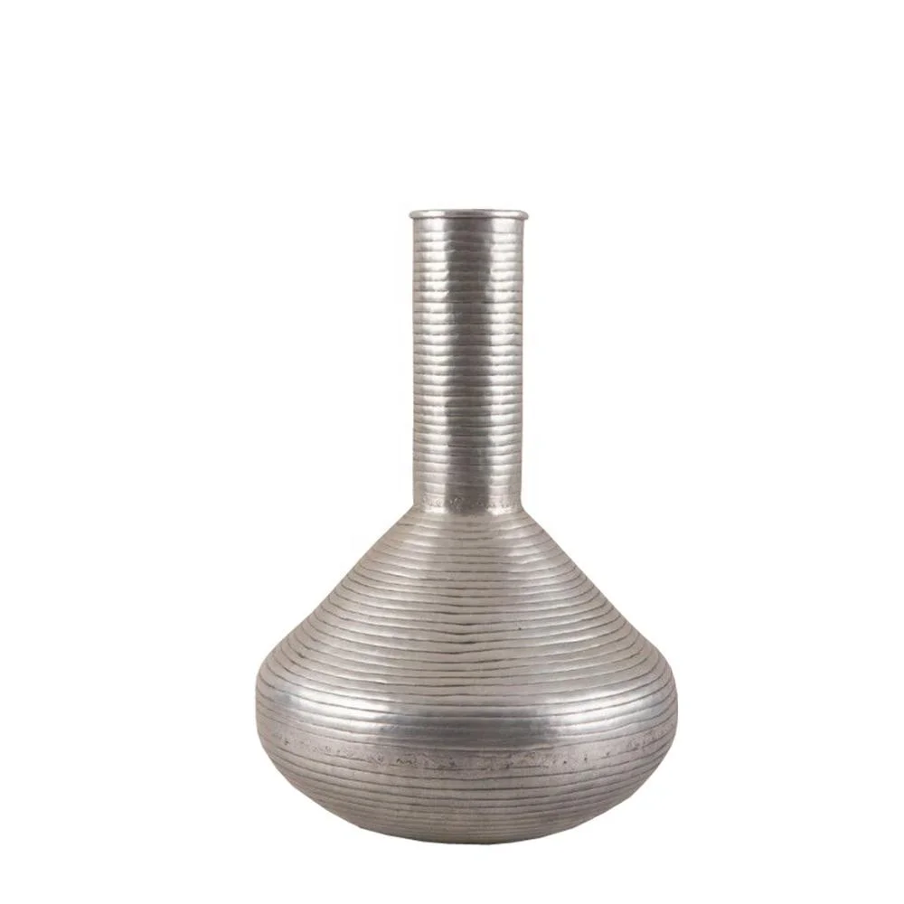 
 Aluminium vase in silver finished  