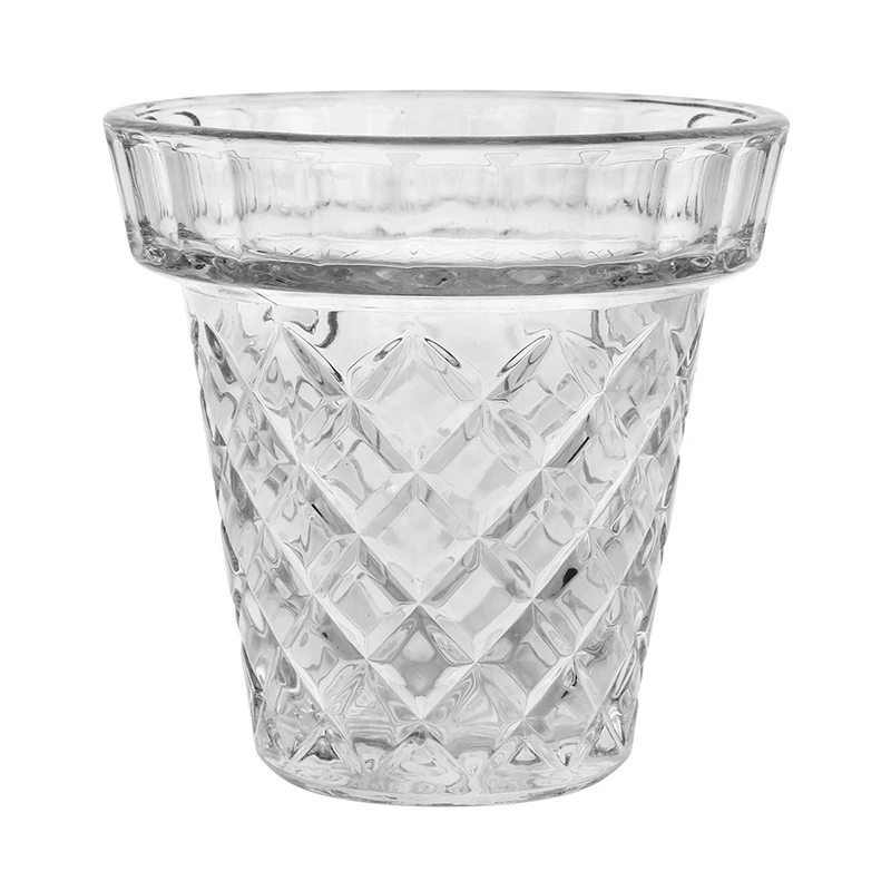 Large Clear Glass 40 Fl Oz Ice Cream Cone Shaped Coupe Dessert Bowls