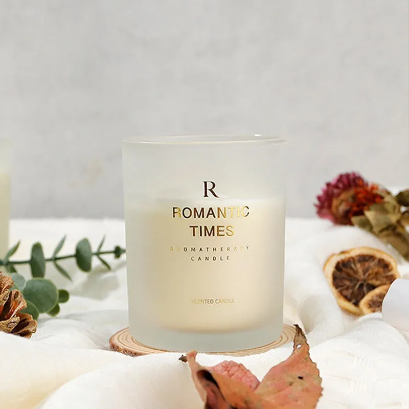 High Quality Empty Frosted Small Candle Jar Container Candle Jars Glass with Lid for Christmas Gift