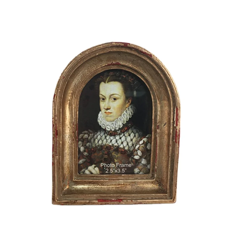 Wholesale Archway Shape Gold Photo Frame Shabby Chic Cheap Customized Rustic Frame Antique Handmade Mini Picture Frame