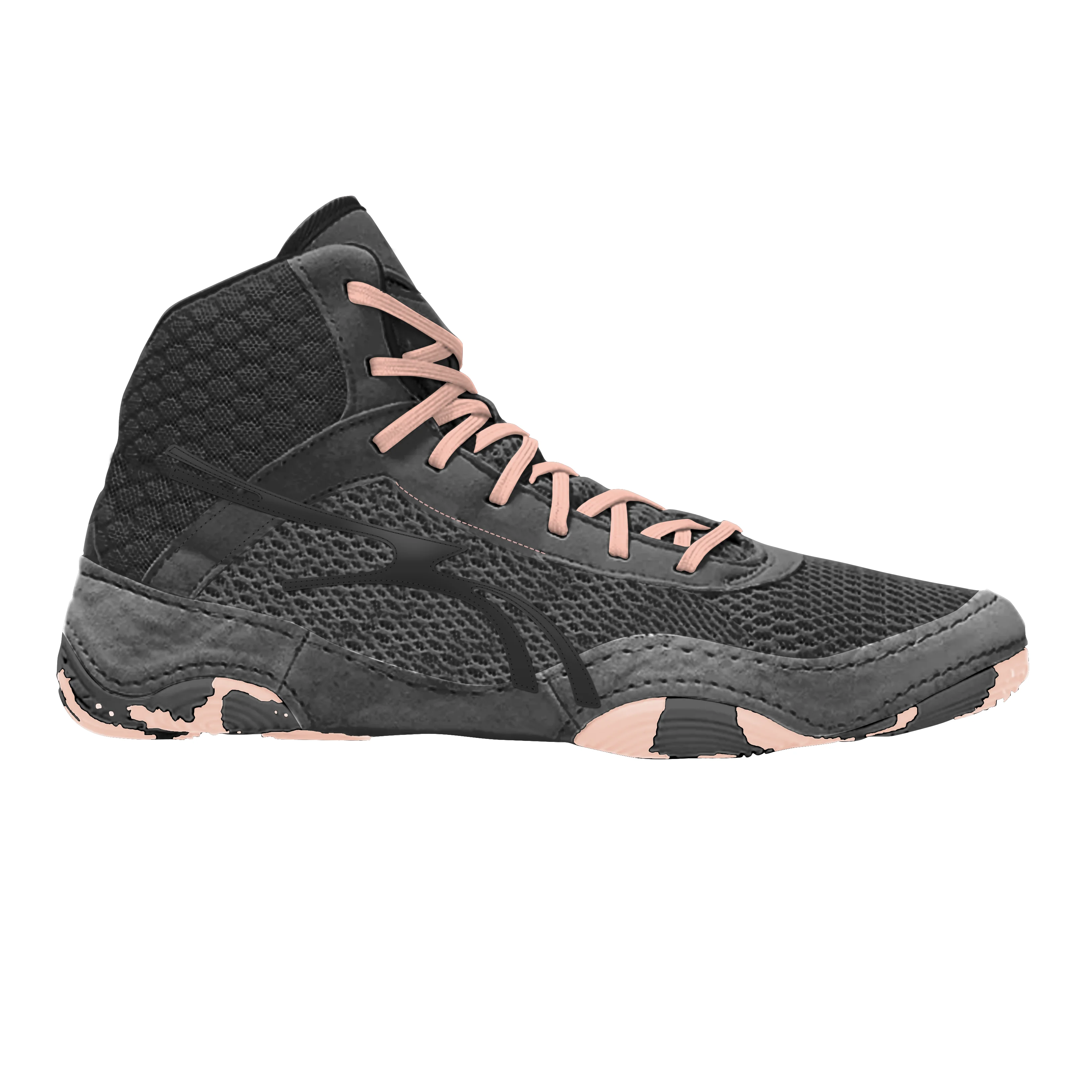 Custom Logo Professional Gym Training Men Boxing Boots  Wrestling Shoes for Genuine Leather Pvc