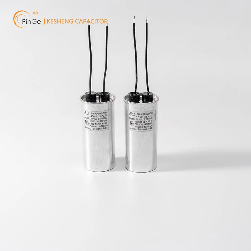 KS Pinge Air Conditioner Parts AC Motor Starting Capacitor CBB65 450V 25UF With Wires