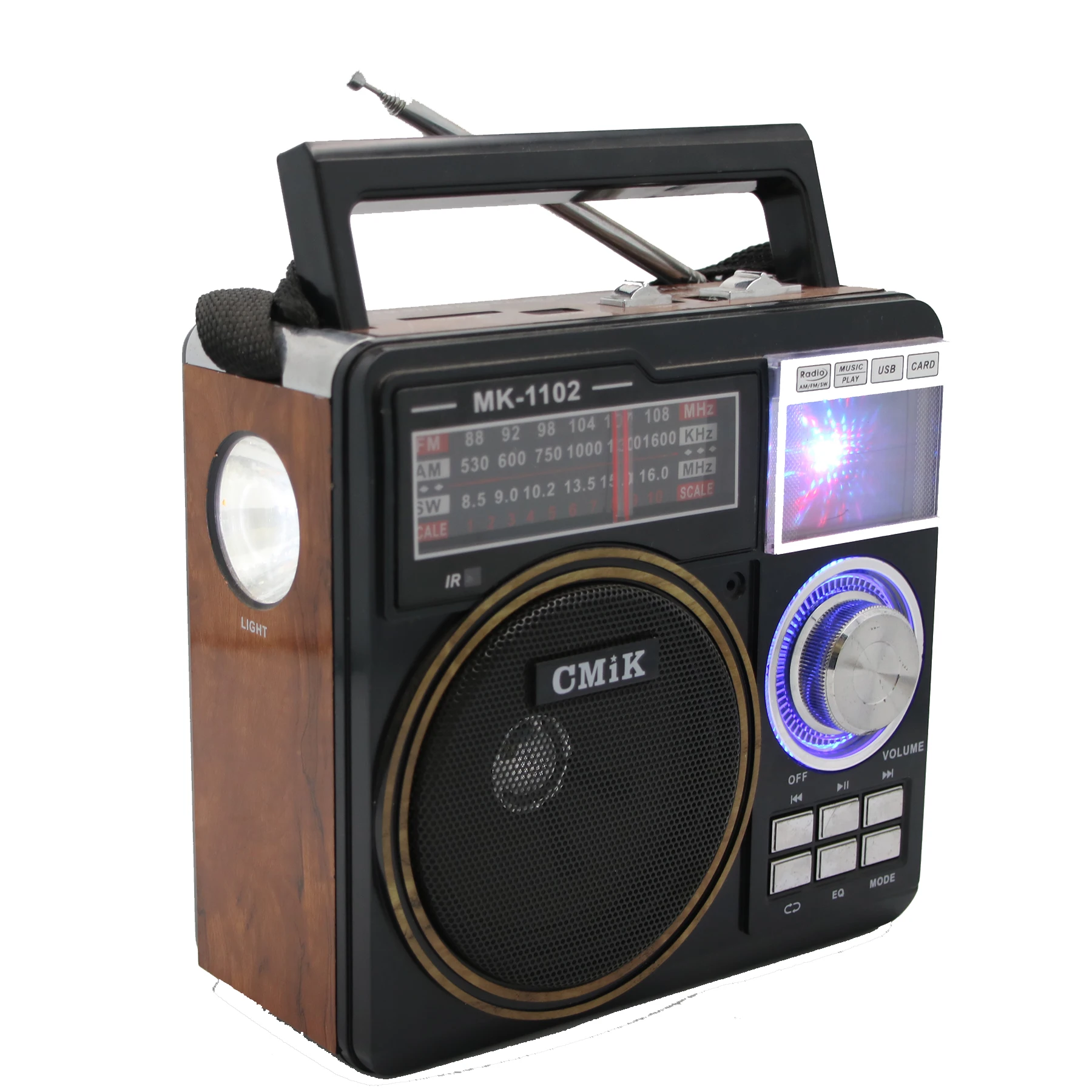 cmik mk-1102 speaker USB/TF card long range old weather other emergency flash led light crank am/fm/sw oem home portable radio