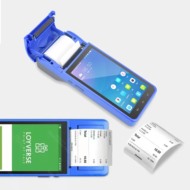 5.5 Inch Touch Screen Pos Q2i Handheld Android 8.1 Pos Terminal With 58mm Printer Hardware Pos