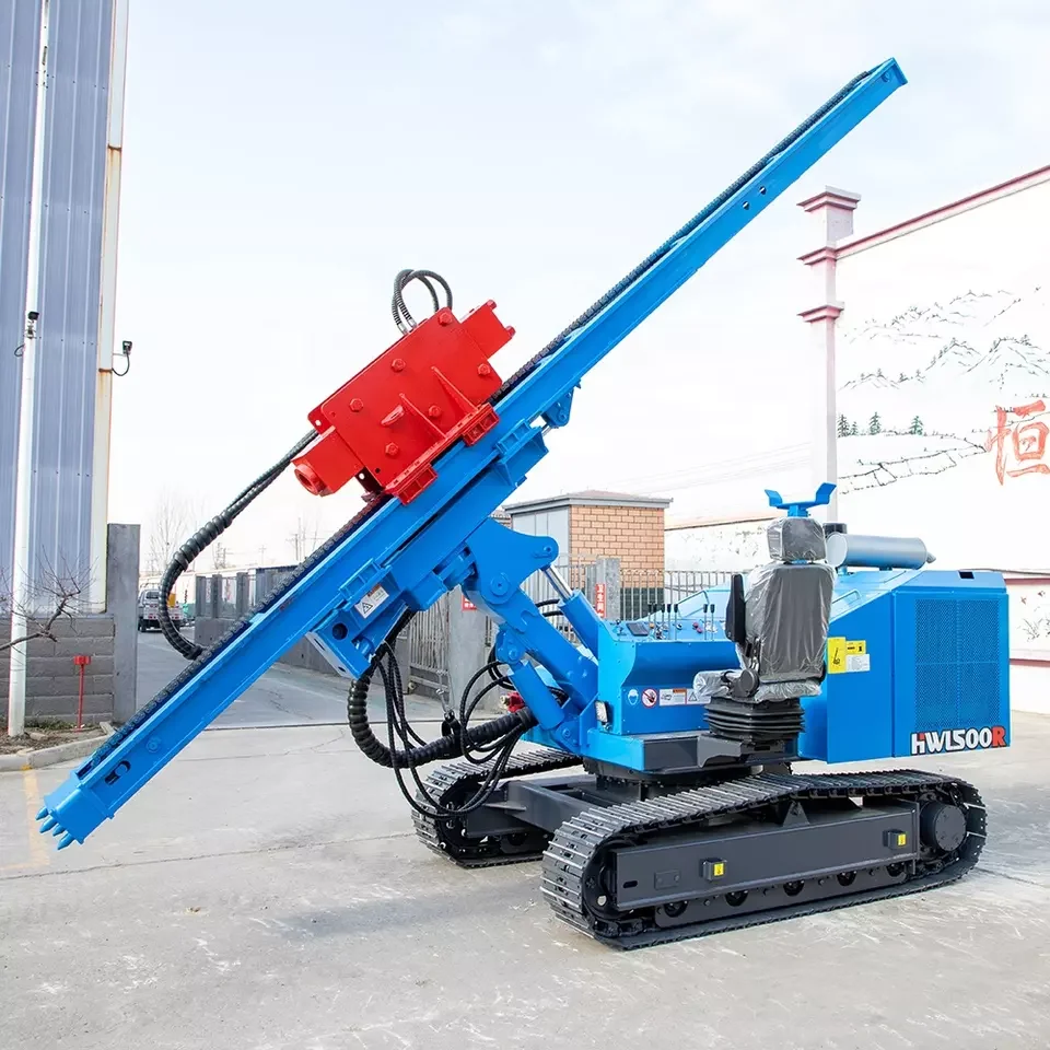 Pile Driving machine PV power station Ground Drilling solar panel plant pile ramming machine vibrating pile driver