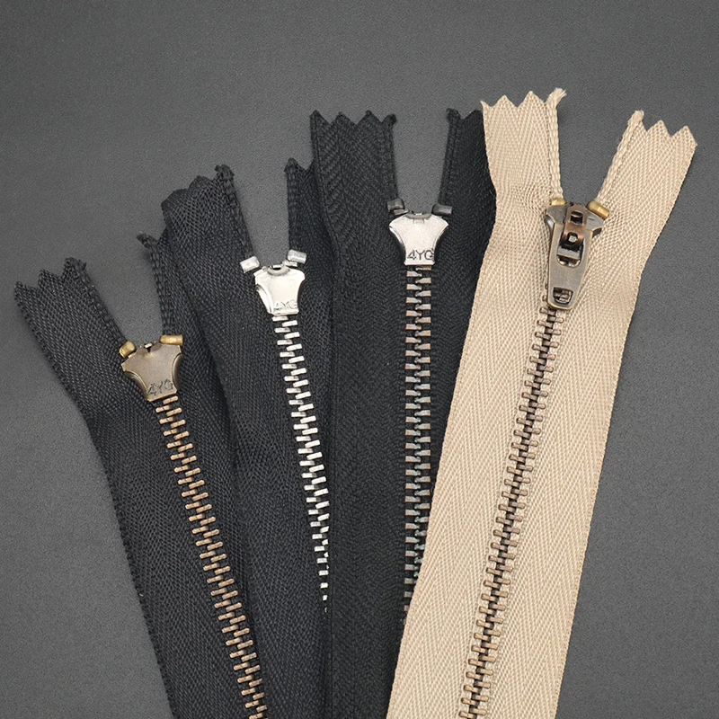 OCO Factory Custom Closed End Zipper Y Teeth #4.5 Yg Slider Black Metal Brass Gold Yg Zipper Pants Jeans Zipper Ro