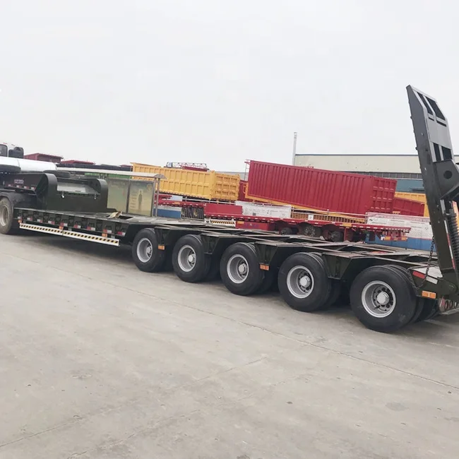 Used Detachable Gooseneck Lowboy Lowbed 3 Axles 60Ton Heavy Duty Lowboy  Semi Trailer