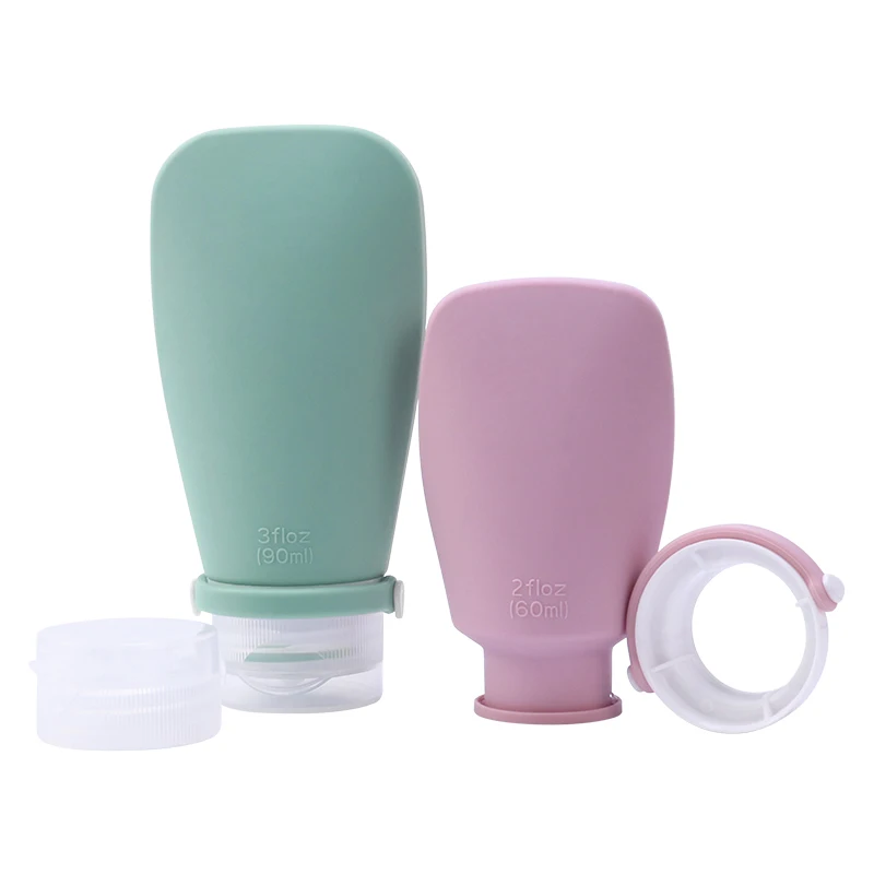 90ml/100ml Empty Leakproof Squeeze Airplane Silicone Travel Cosmetic Packaging Bottle Container Travel Set Kit for Liquid Travel