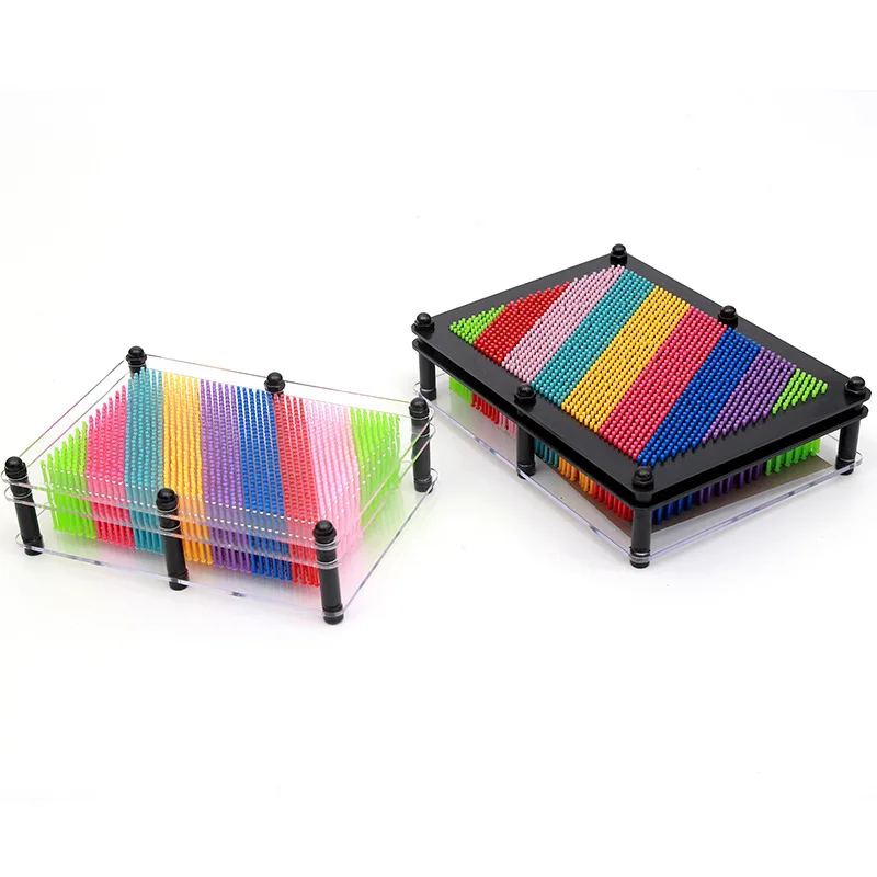Wholesale Rainbow Pin Art Rainbow 3D Pin Art Toy Plastic Pins Desktop Novelty Adult or Kids Gift