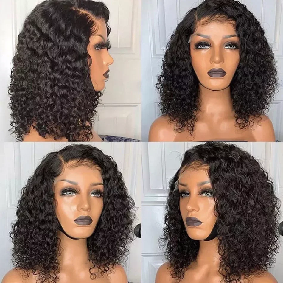 Cheap Kinky Curly Short Bob Wig Human Hair Lace Front Wig For Black Women Wholesale Glueless Full HD Lace Frontal Wig Human Hair