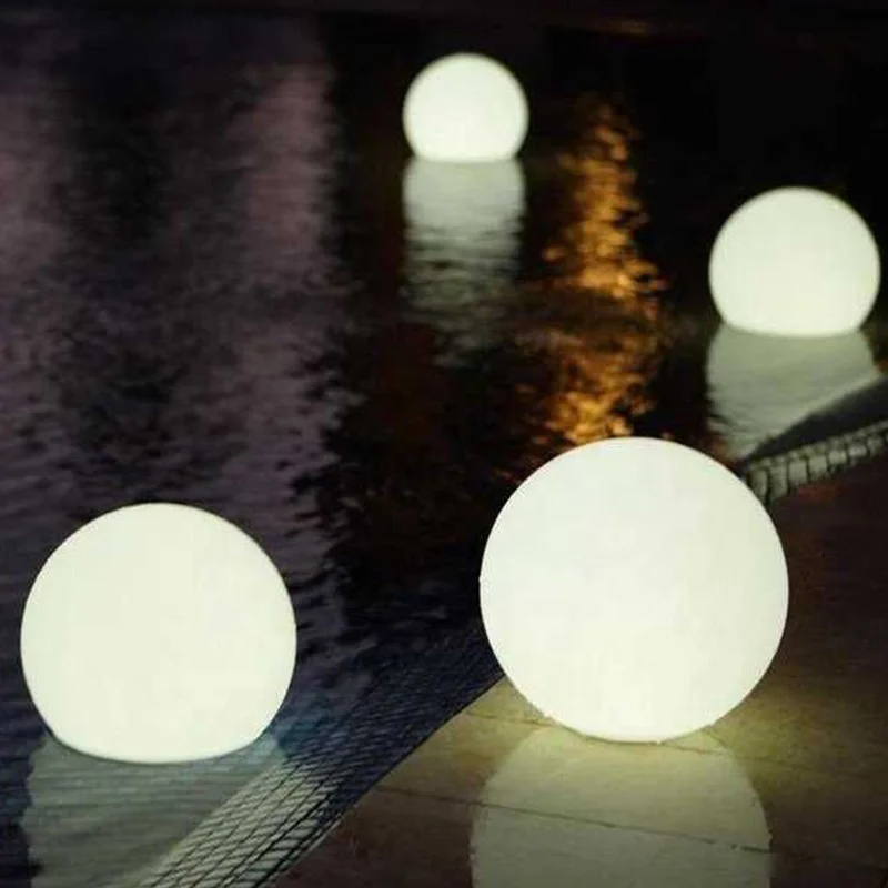 Rechargeable Waterproof Battery Operated Solar Charging Outdoor Beach Event Garden Led Ball Sphere Stone Light Lamp