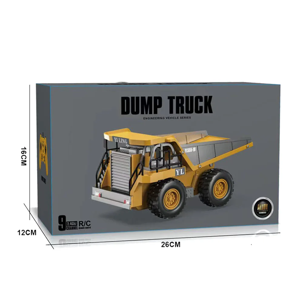 Hot Sale 1/20 2.4G RC Control Die Cast Vehicle Toys 9CH Alloy RC Engineering Dump Truck Vehicle For Children