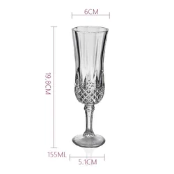 Wholesale lead free glass exquisite smooth cup mouth Diamond goblet cup wine glass brandy champagne glass