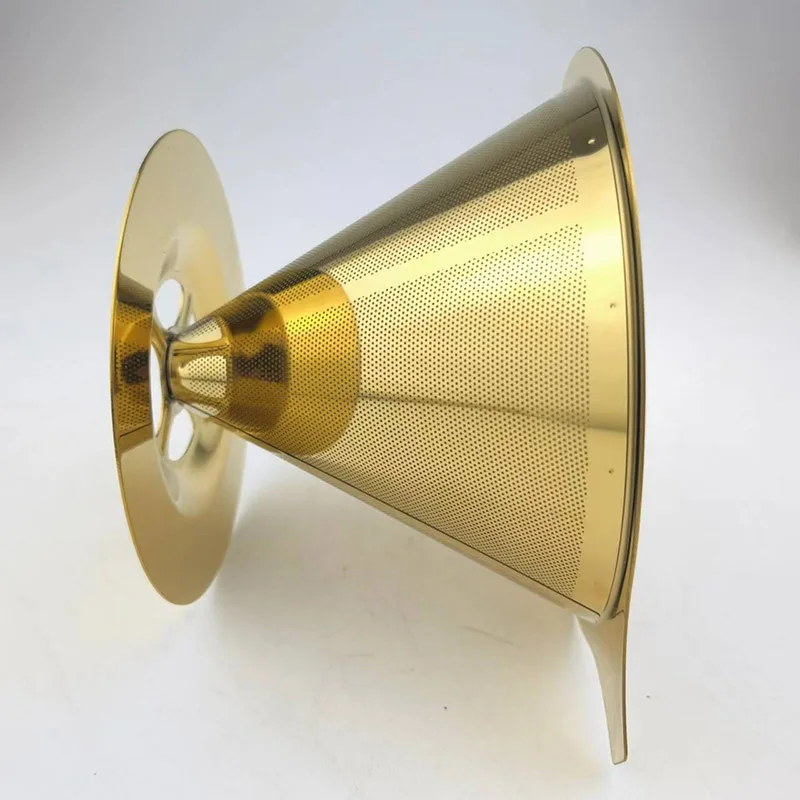 Pour Over Coffee Cone Dripper  with Cup Stand Premium quality Stainless Steel Reusable Drip Cone Coffee Filter