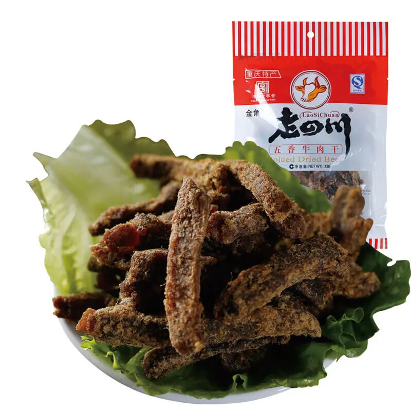 Low Price Lao Sichuan Five Flavor Beef Jerky 138G Teriyaki Meat Beef Jerky