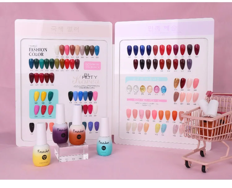 Fasedon Nail Gel 107 Colors Shining UV Nail Gel Polish Suppliers Gel Nail Polish Set