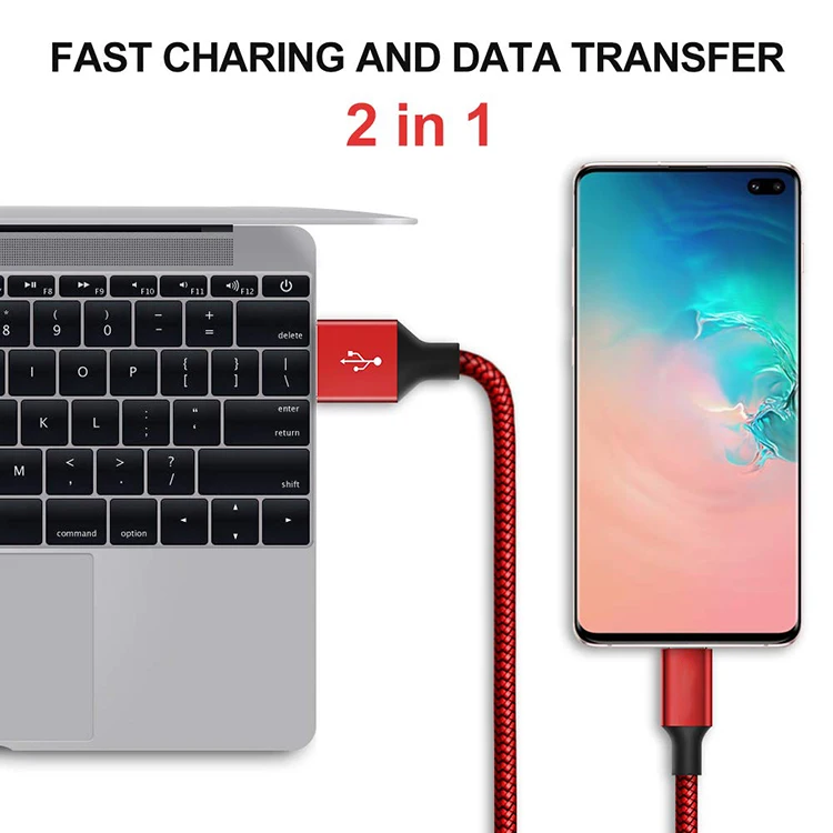Wholesale 3a Data Cable Usb 3.0 Type C Connector Braided Usb Cable Fast Charging Type C to Usb Cable For Android Xiaomi Huawei