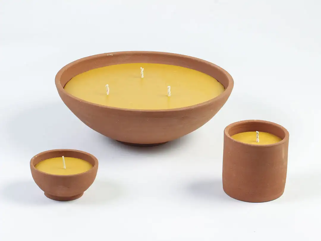 Natural Raw Terracotta Candle Vessel Clay Candle Pot Terracotta Candle Jar  for Home Decor and Gifts
