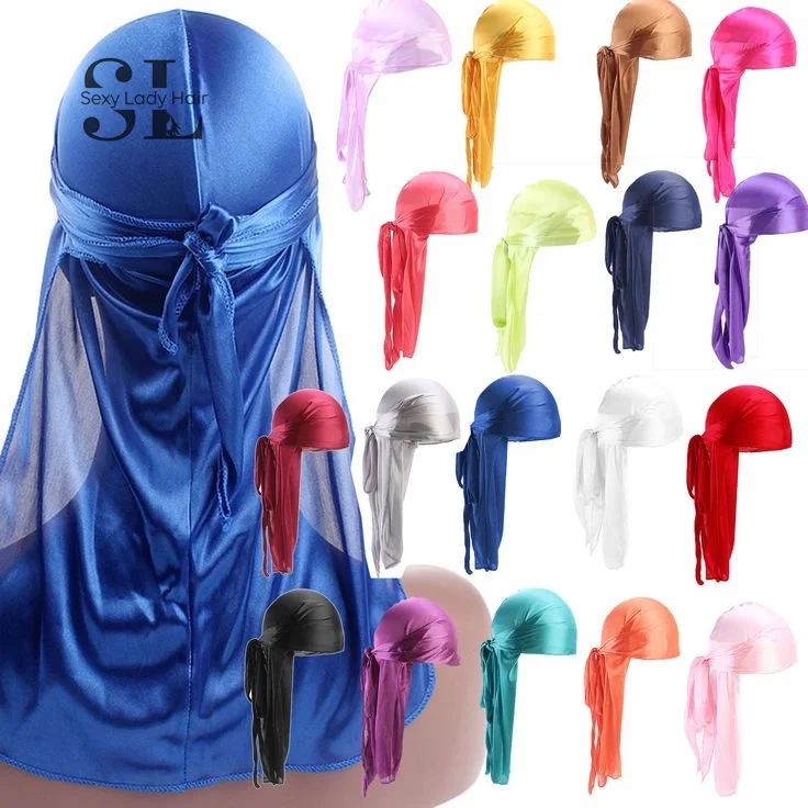 Custom Durags Wholesale Du rag Cheap Hip Hop Plain Unisex Headwrap Silk Satin Doo rag