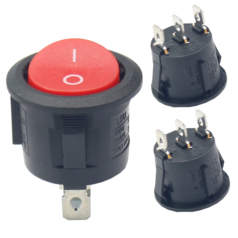 RS601 N011 Round IP65 Waterproof Yacht Car Motorcycle Automobile ON OFF 3 pin Rocker Switch 23mm