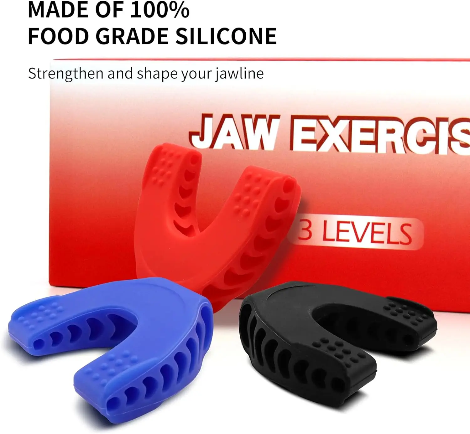 Portable Define Jawline Facial Exercise Chew Tool Face Fitness Jaw Ball Silicone Jaw mouth sport Ball exerciser jaw