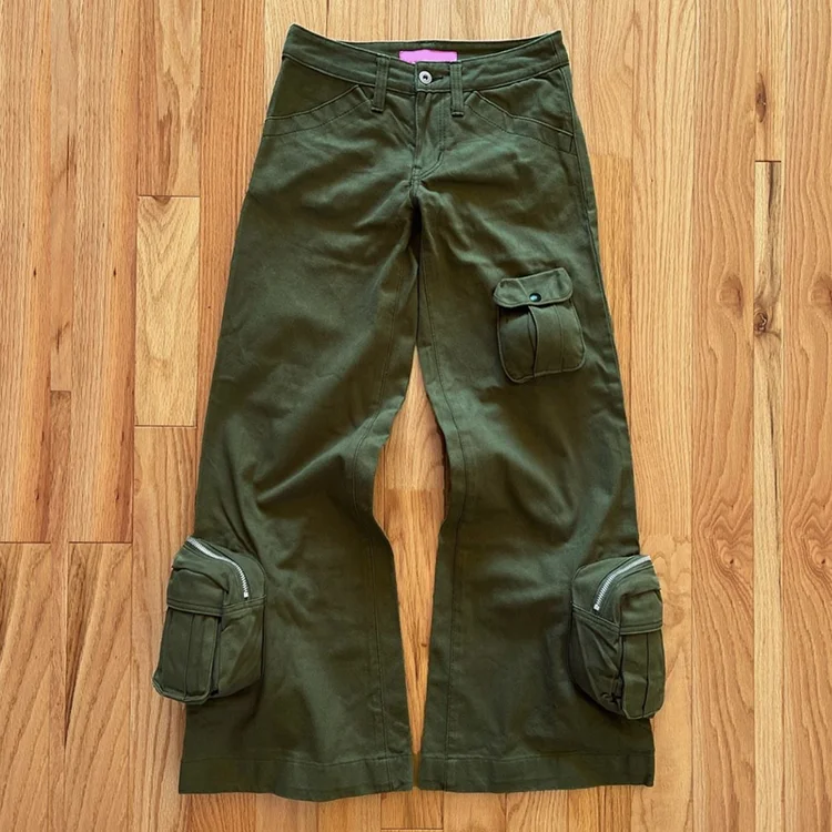 Custom streetwear hip hop cargo wide leg men jeans pant for men