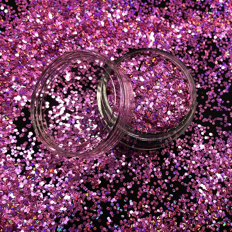 Chunky Nails Glitter Hexagon Glitter Powder Shiny Shapes Peach Red Holographic Glitter Powder Kg
