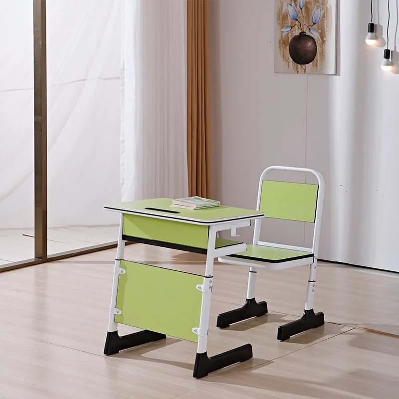 Wholesale Metal Furniture Kindergarten Learning Desk Chair Set for Classroom Bedroom Use Featuring Lifting Plate Reading Writing