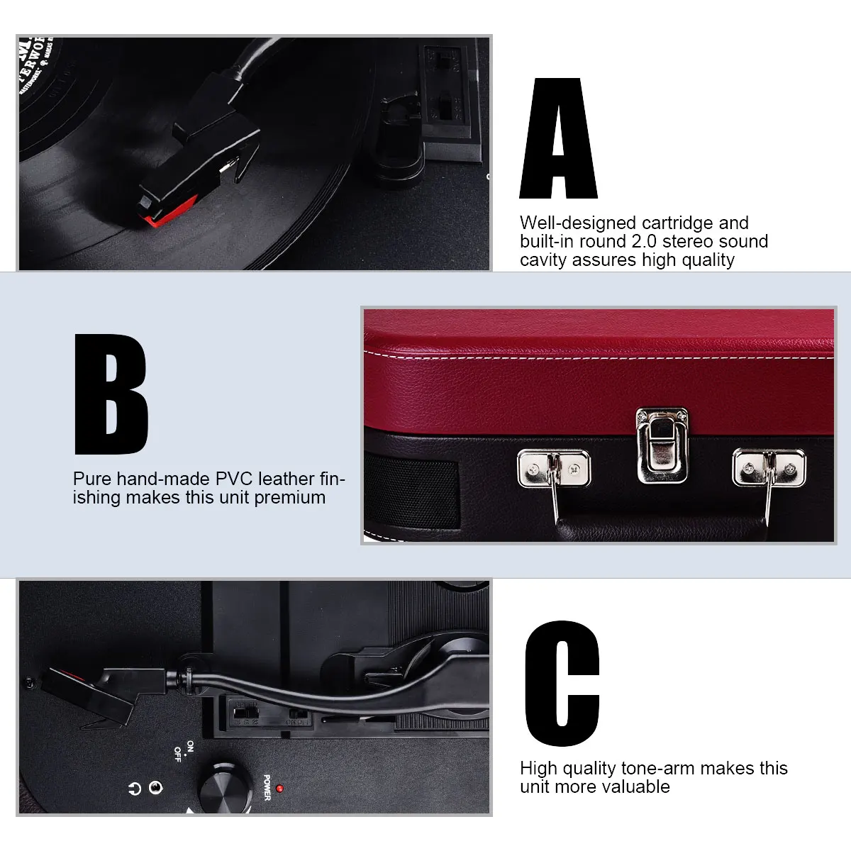 Wholesale New Style Portable Suitcase Bluetooth USB SD Play Vinyl Record Turntable Phonograph Record Player