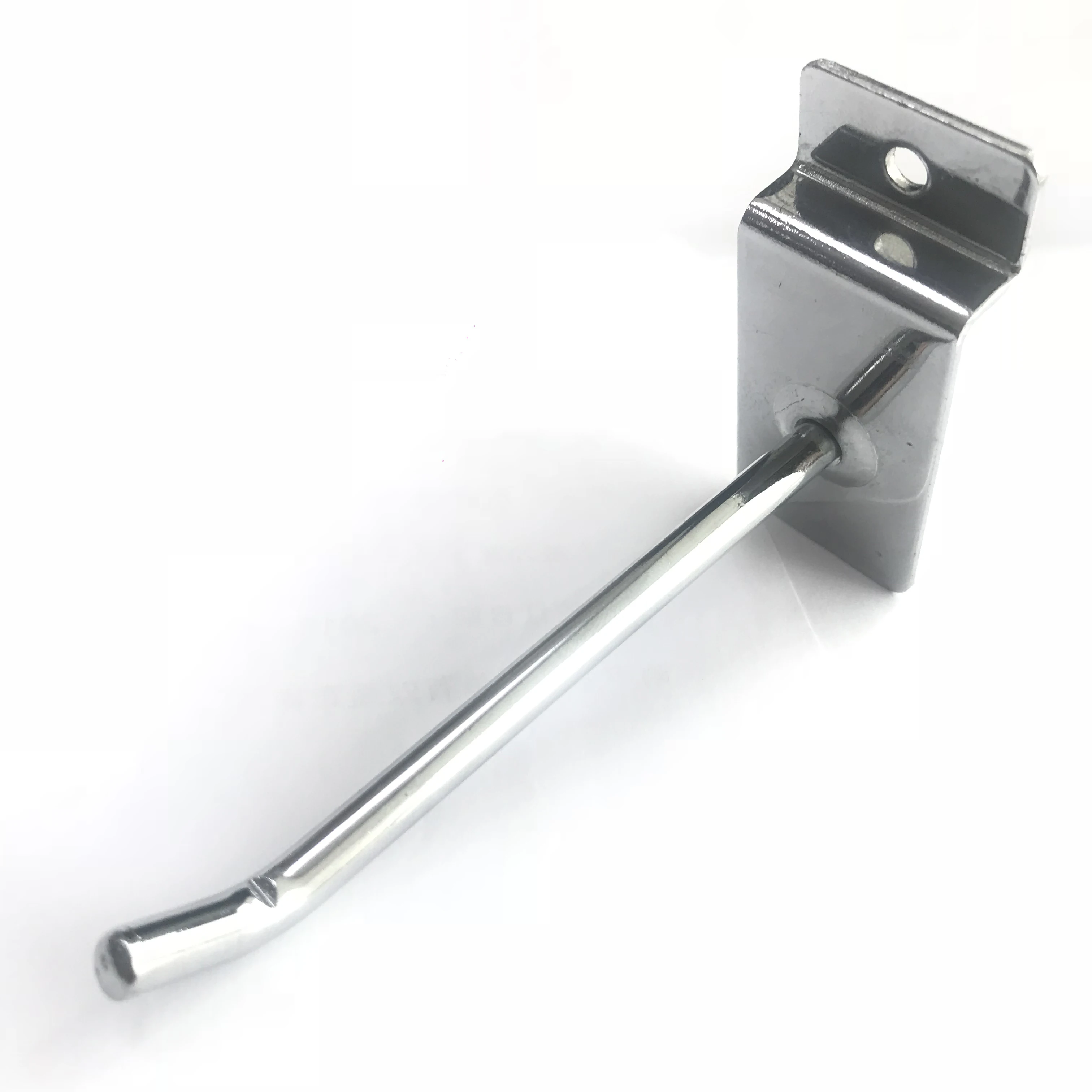 Factory metal 300mm slatwall display hook for supermarket metal chrome slat wall display hook