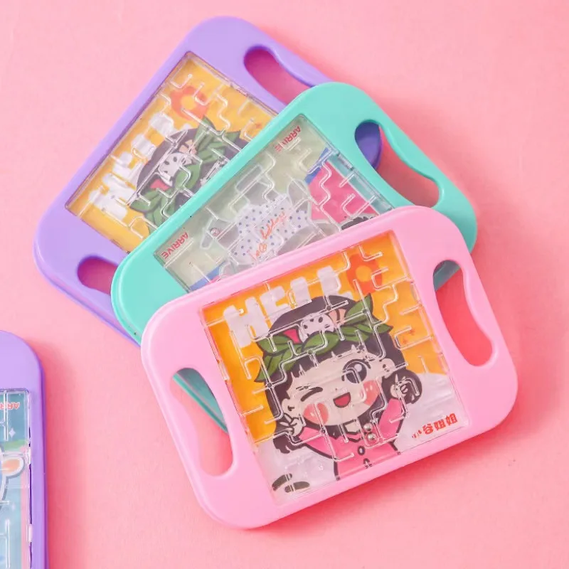 Kids Toy Maze Rolling Ball Toys Educational Handheld Balance Ball Board Games Kids Plastic Maze Balance Board Game