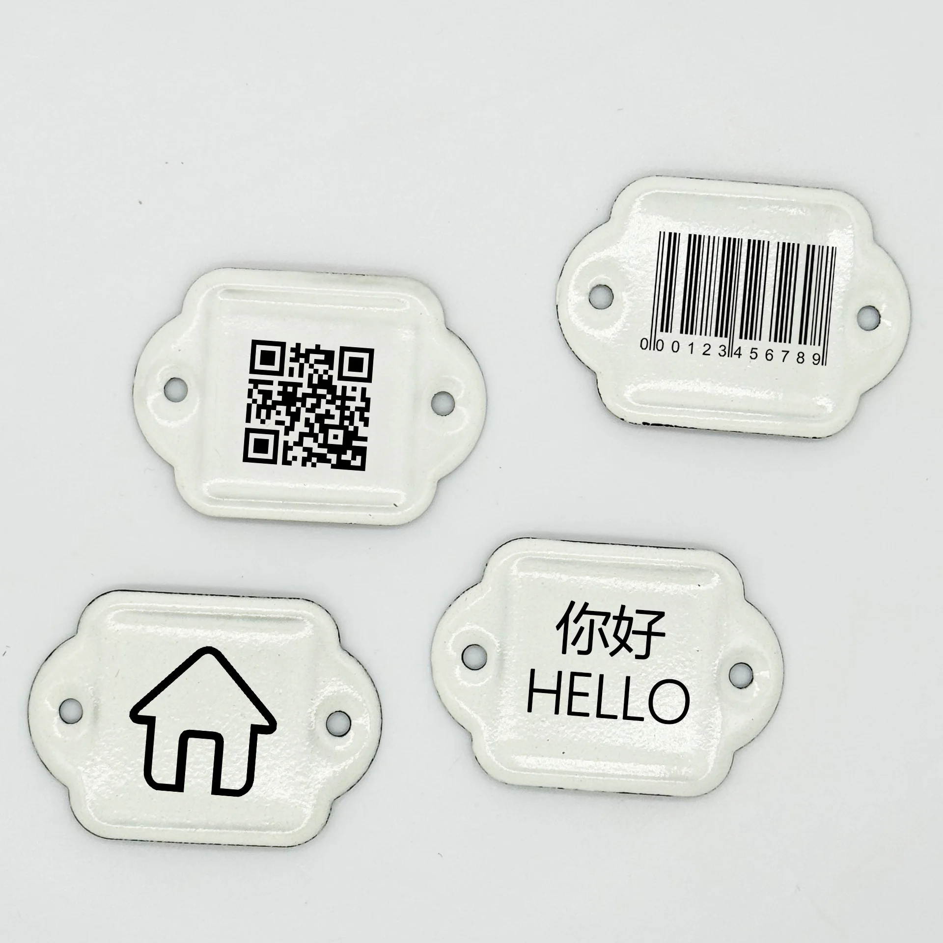 Durable Metal Ceramic Bar code QR Code Tag Chemical Resistant For oxygen  Gas  Industrial