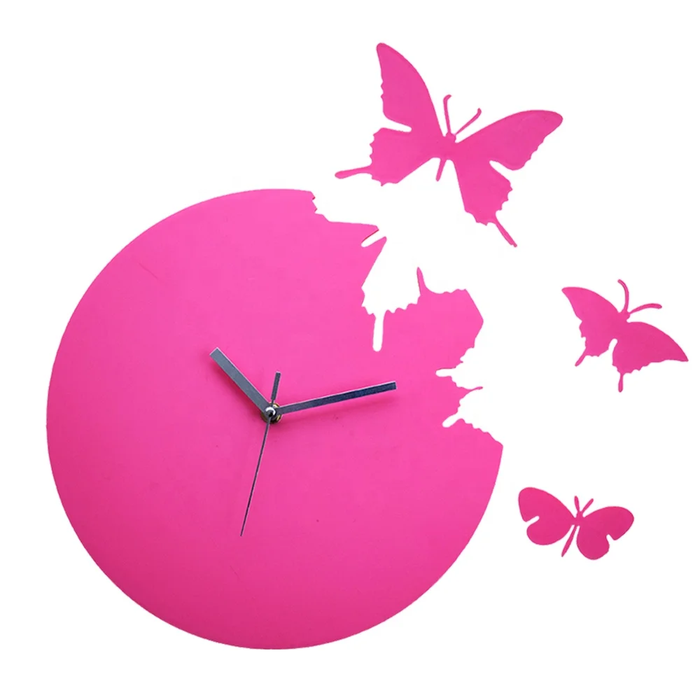 Customized Art Clocks Cartoon Plastic Wall Clock Animal Silent MDF Cute Decoration Wall Clock