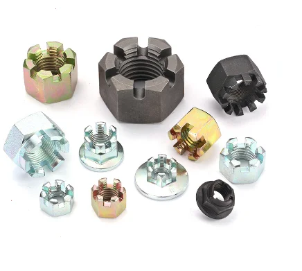 ASME ANSI B18.2.3 UNC и UNF корончатая гайка шлицевая