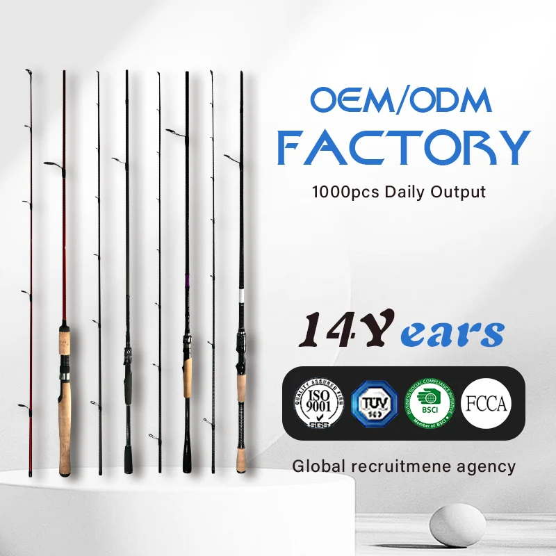 OEM/ODM 1.65/1.8/2.1/2.4M Fishing Rods Carbon Fibre Casting Rods Fishing Rods For STREAM