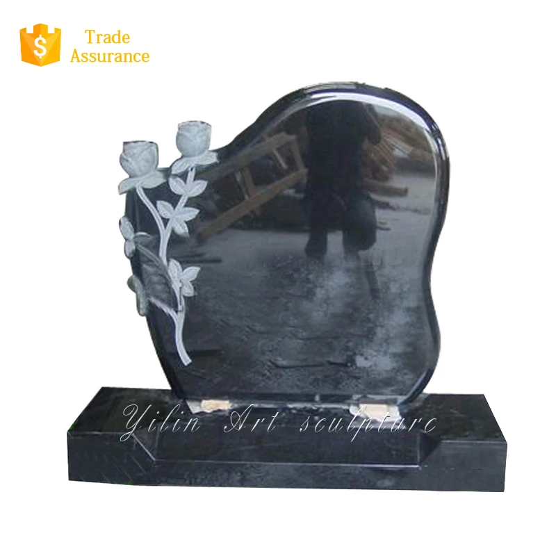 Black granite tombstone and monuments angel statue for grave