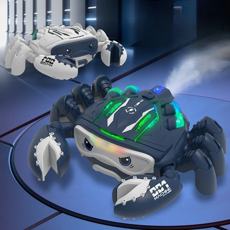Hot Sale Walking Sensor Crawling Induction Electric Crab Shark Model Toy Kids Learning Educational Interactive with Music Light