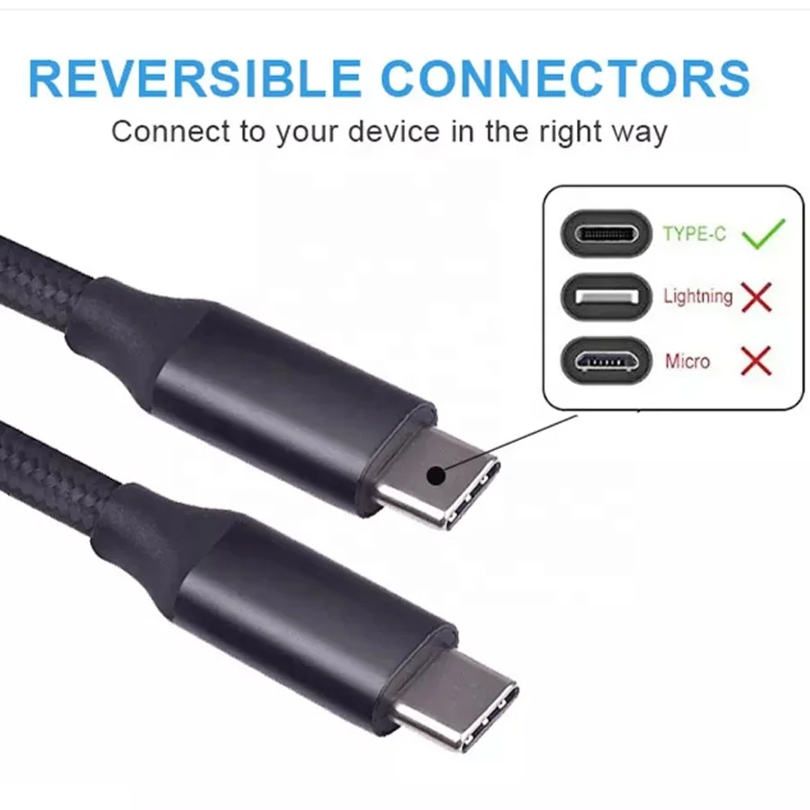 High Quality USB3.1 Type-C USB-C 10G bps 100W Cable USB 3.1 Type C Cable