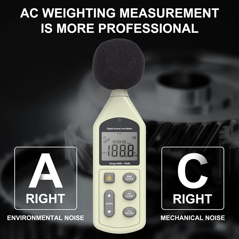 USB Best Seller Accuracy 1.5dB Decibel Meter 30-130dB Sound Level Noise Meter with A C weighting