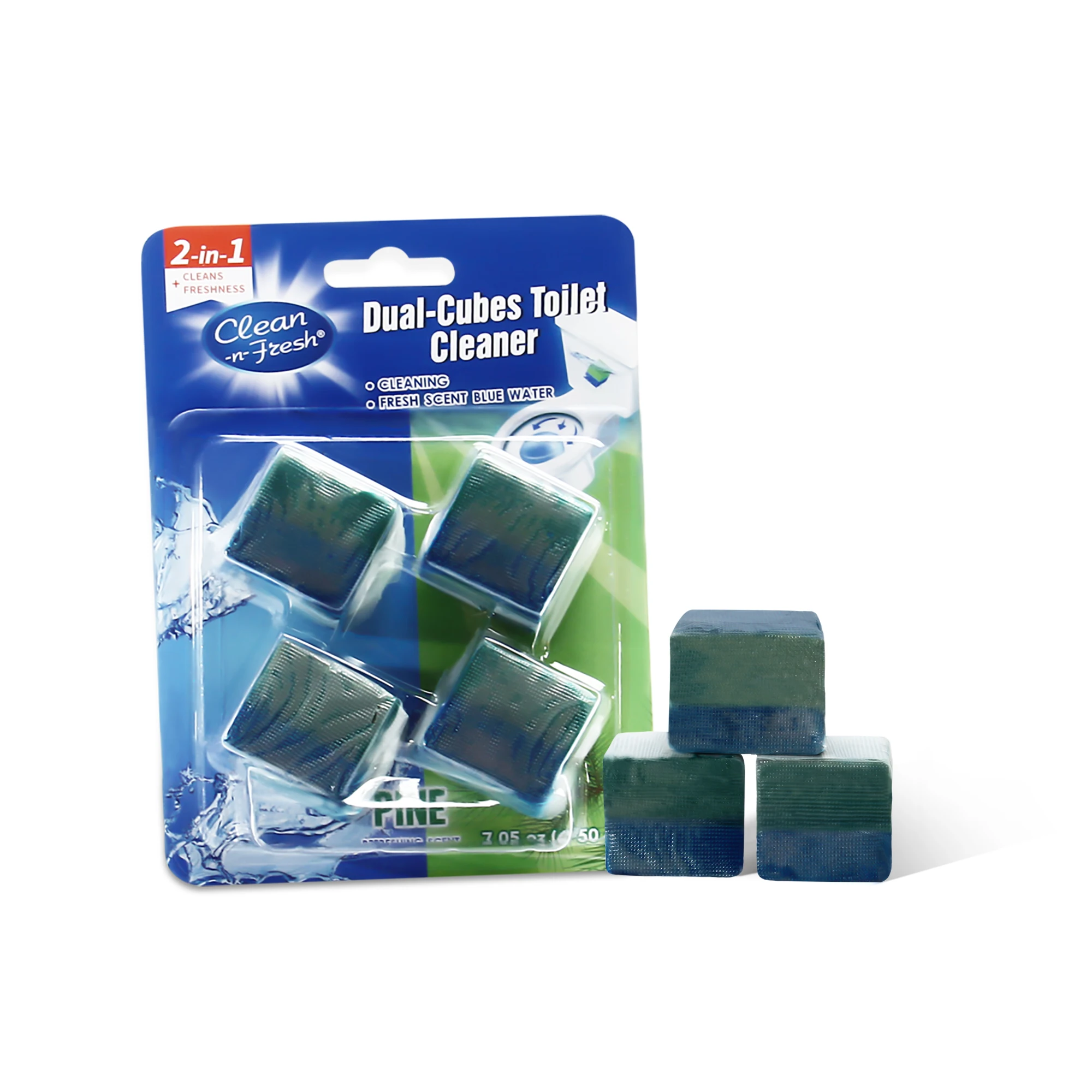 Long Lasting Pine Scent Sapphire Waters In-Tank Toilet Cleaner Duo-Cubes