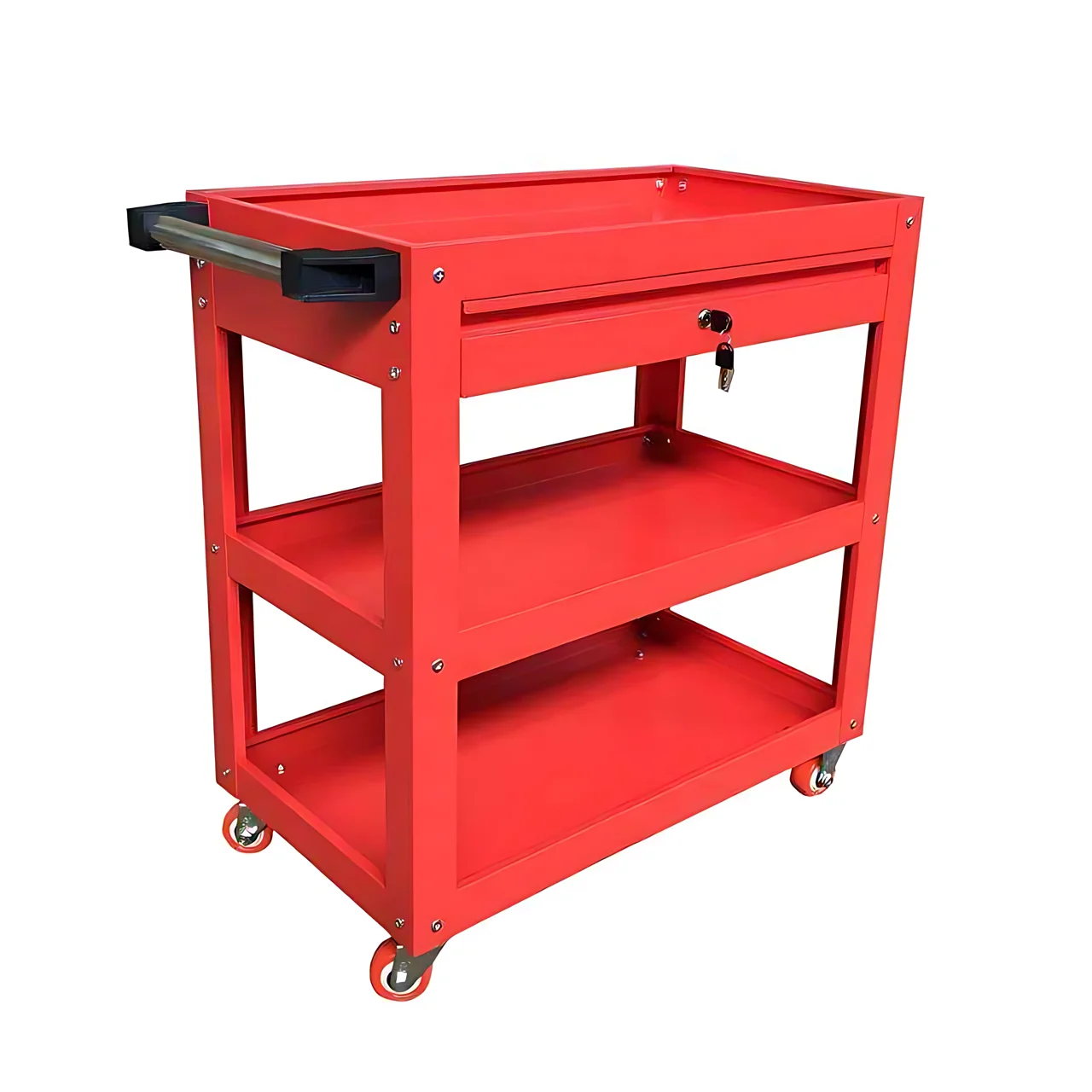 Multifunction 3 Tier Tool Cart Dolly Trolley Heavy Duty Service Rolling Storage Tool Cart With Panel