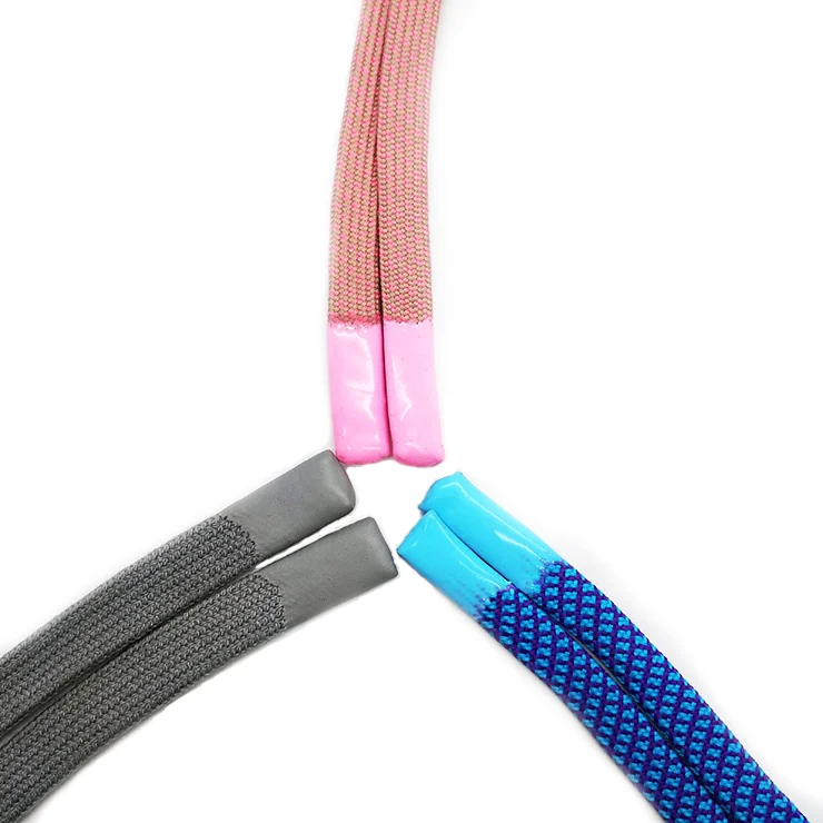 New style silicone end flat drawstring cord for garment