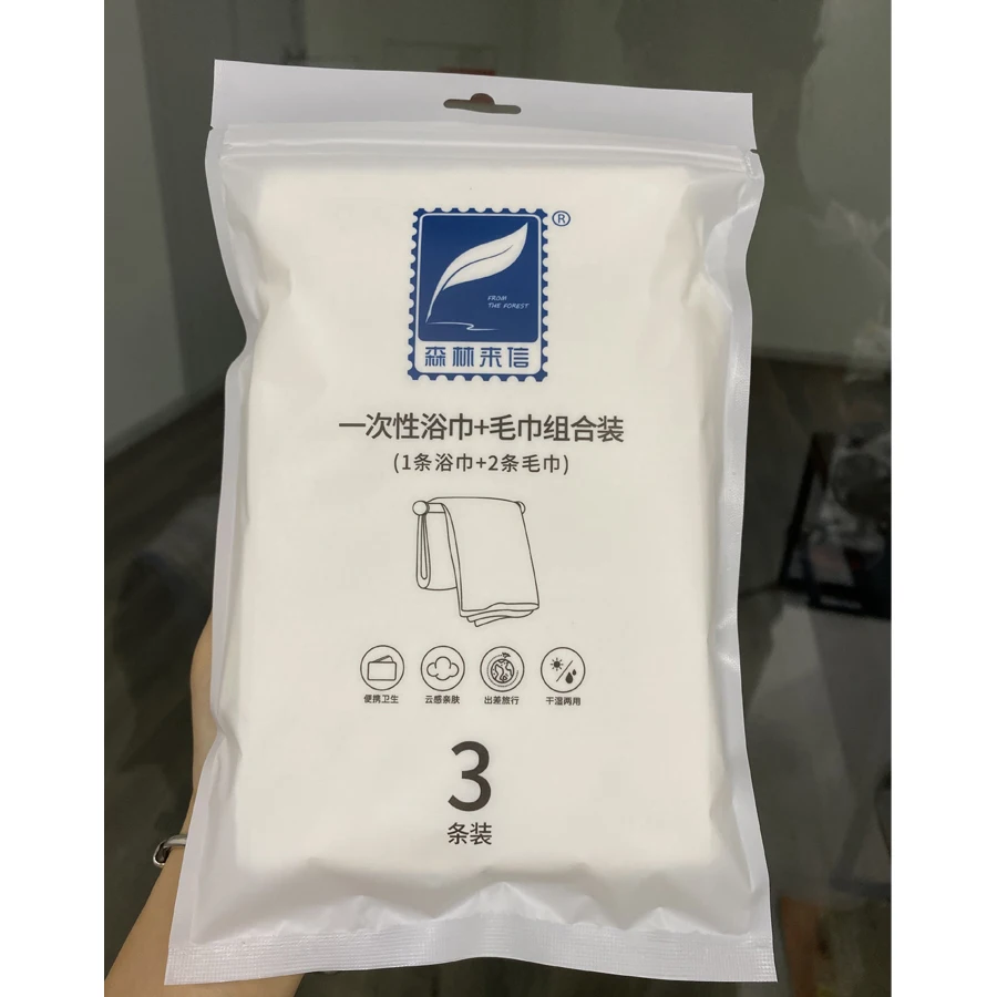 Disposable Travel Bath Towels Compressed Towel Set OEM Custom Hotel Use 100% Cotton Bath Towel